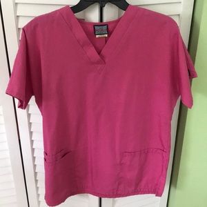 Cherokee hot pink scrub top XS EUC